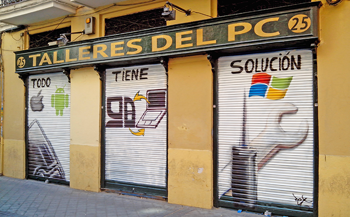 fachada taller de reparacion informatica en Madrid centro